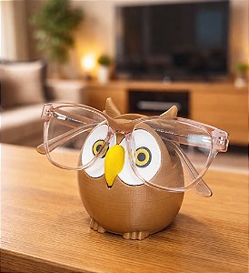 Porta Óculos de Coruja Fofo Decoração de Mesa