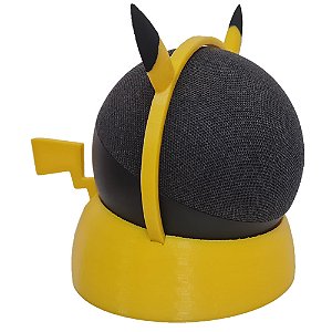 Suporte Alexa Echo Dot 4 e  Pikachu