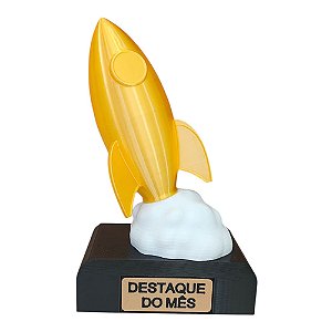 Troféu Foguete Destaque Do Mês Premiação Empresa Vendas