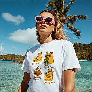 Camiseta Caramelo Pé na Areia Branca