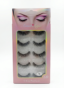 Cílios Postiços 5D/35 - Kit com 5 Pares - Amor Anjo