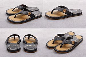 Chinelo Masculino Cartago Malta - Preto e Caramelo