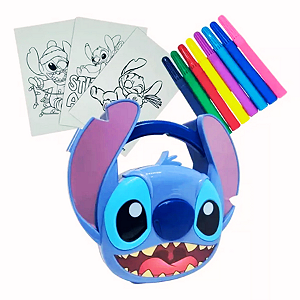 Maleta com Jogo da Memória para Pintar Stitch - 36 cartas e 8 canetinhas - 1 unidade - Disney Original Lançamento - Rizzo