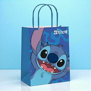 Sacola de Papel - Stitch - G 32x26,5x13cm - 10 unidades - Disney Original - Rizzo