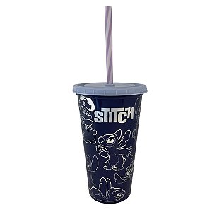 Copo Refri Stitch Azul Escuro - 500ml - 1 unidade -  Disney Original - Rizzo