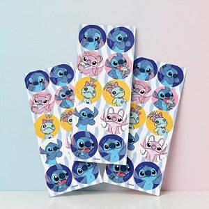Adesivo Redondo - Stitch - 30 unidades - Disney Original - Rizzo