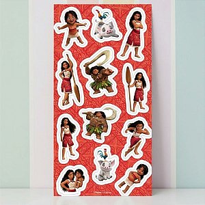Adesivo Decorativo - Moana 2 - 12 unidades - Disney Original - Regina