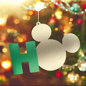 Enfeite Para Pendurar De Natal - Pingente Mickey Verde e Ouro - 14,5cm - Disney Original - 1 unidade - Rizzo