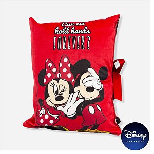 Almofada Formato Fibra Carta Laço - Minnie e Mickey Mouse - 60cm - Disney Original - 1 unidade - Zonacriativa