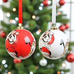 Bola de Natal  Mickey, Pluto e Pateta - 12cm - 2 unidades - Disney Original - Rizzo