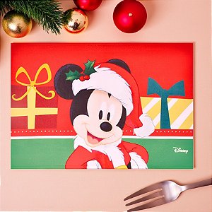 Jogo Americano Retangular de Natal - Mickey - 48x33cm - 1 unidade -  Disney Original - Rizzo