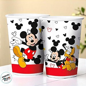 Copo de Papel - Mickey Mouse - 180ml  - 8 unidades - Disney Original - Rizzo