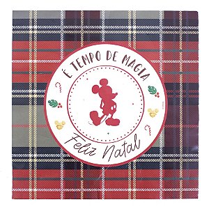 Guardanapo Xadrez Mickey Verde e Vermelho - 33cm  - 20 unidades - Disney Original - Rizzo