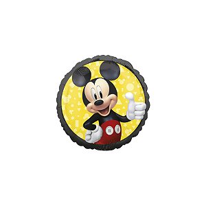 Balão Metalizado Redondo Mickey Mouse - 17'' (43cm) - 1 unidade - Disney Original - Rizzo