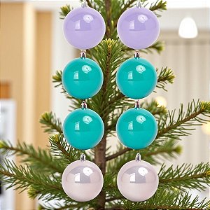 Bola de Natal Lisa - Frozen - 8cm - 6 unidades - Disney Original - Rizzo