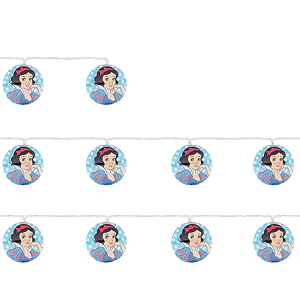 Cordão 10 Leds Branca de Neve Azul Claro e Branco 1,65cm - 01 Unidade - Disney Original - Rizzo