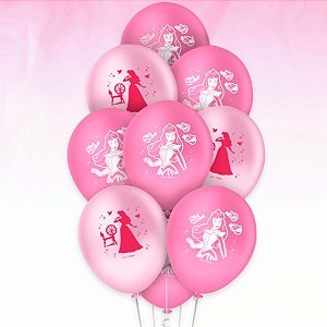 Balão de Festa Decorado Aurora 9" - 25 unidades - Disney Original - Rizzo