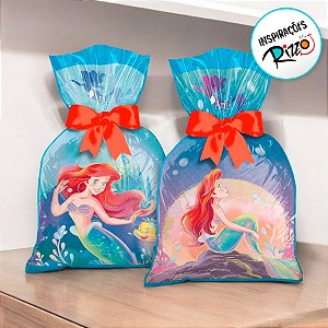 Sacola Plástica - Ariel  - 8 unidades - Disney Original - Rizzo