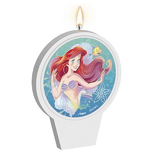 Vela Plana Adesivada - Ariel Disney - 1 unidade - Disney Original - Rizzo