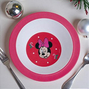 Bowl de Bambu de Natal - Minnie Vermelho - 360ml - 1 unidade - Disney Original - Rizzo