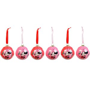 Bola de Natal - Minnie - 6cm - 6 unidades - Disney Original - Rizzo