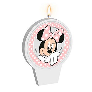 Vela Plana - Minnie Mouse Rosa - 1 unidade - Disney Original - Rizzo