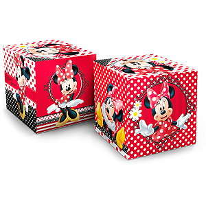 Cubo Decorativo Festa Minnie - 03 unidades - Disney Original - Festas