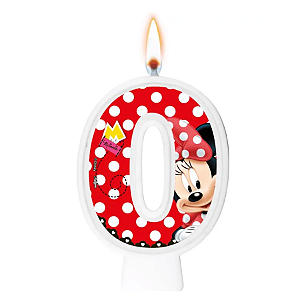 Vela Festa Minnie Número 0 - 01 unidade - Disney Original - Rizzo