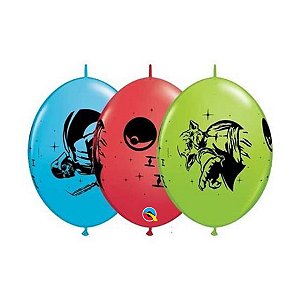 Balão de Festa Látex Liso Q-Link - Star Wars - 12" 30cm - 50 unidades - Disney Original  - Rizzo
