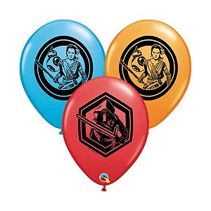 Balão de Festa Látex Liso Decorado - Star Wars: The Force Awakens - 11" 27cm - 25 unidades - Disney Original - Rizzo