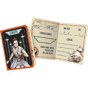 Convite Festa Star Wars 9 - 1 unidade - Disney Original - Rizzo