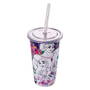 Copo com Tampa e Canudo Encanto - 500ml - 1 unidade - Disney Original - Rizzo