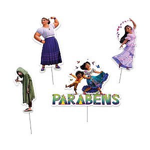 Decoração de Bolo Encanto - 1 Unidade 4 peças - Disney Original - Rizzo