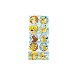 Adesivo Redondo para Lembrancinha Festa Rei Leão - 30 Unidades - Disney Original - Rizzo