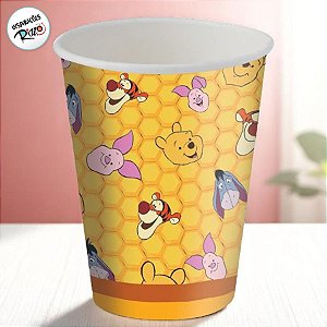 Copo de Papel 200ml Festa Pooh e sua Turma  - 8 unidades - Disney Original - Rizzo