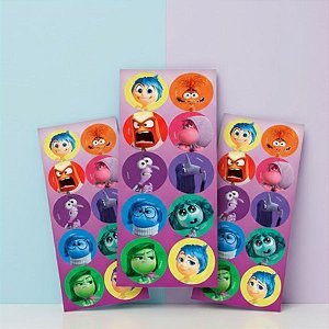 Adesivo Redondo - Divertidamente 2 - 30 unidades - Disney Original - Rizzo