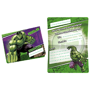 Convite Festa Vingadores Hulk - 8 Unidades - Disney Original - Rizzo