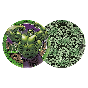 Prato de Papel Festa Vingadores Hulk - 12 Unidades - Disney Original -  Festas