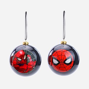 Kit Bola de Natal - Homem Aranha - 10 cm - Natal Marvel - 2 unidades - Disney Original - Rizzo