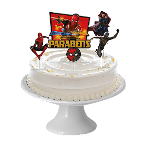Topo De Bolo Cenario Homem Aranha 3 05 Unidades - Disney Original - Rizzo