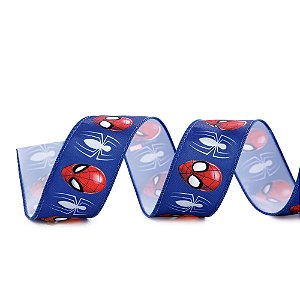 Fita Decorativa Aramada de Natal - Spiderman - 3,8cm x 9,14m - 1 unidade - Disney Original - Rizzo
