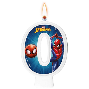 Vela Festa Spider Man Número 0 - 01 unidade - Disney Original - Rizzo