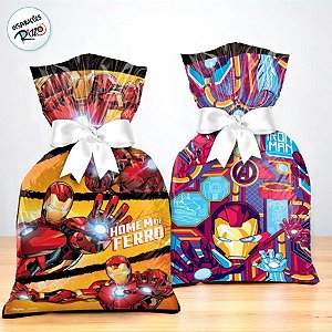 Sacola Plástica para Lembrança Festa Homem de Ferro - 12 unidades - Disney Original - Rizzo