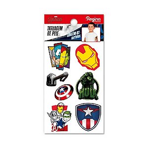 Tatuagem Temporária para Pele - Vingadores - 12 unidades - Disney Original - Rizzo