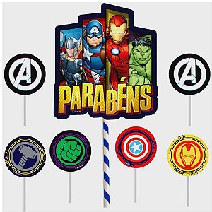 Topo de Bolo - Vingadores  - 1 unidade - Disney Original - Rizzo