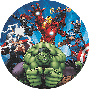 Painel Sublimado Redondo em Tecido Vingadores - 1,55m -01 unidade - Disney Original - Rizzo