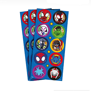 Adesivo Decorativo - Spidey e Seus Amigos Espetaculares - 30 UN - Disney Original - Rizzo