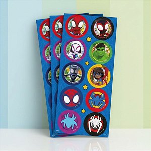 Adesivo Decorativo - Spidey e Seus Amigos Espetaculares - 30 UN - Disney Original - Regina