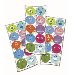 Adesivo Redondo Festa Monstros SA - 30 unidades - Disney Original - Rizzo