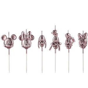 Vela Turma Mickey Rose Gold Disney  - Disney Original - 1 unidade - Rizzo